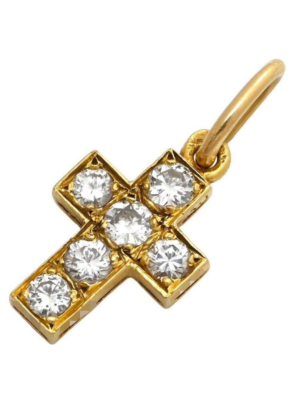 Van Cleef & Arpels Pendant Cross Motif Diamond Yellow Gold Charm 18k